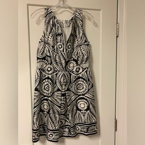 Banana Republic Black and White Silk Dress